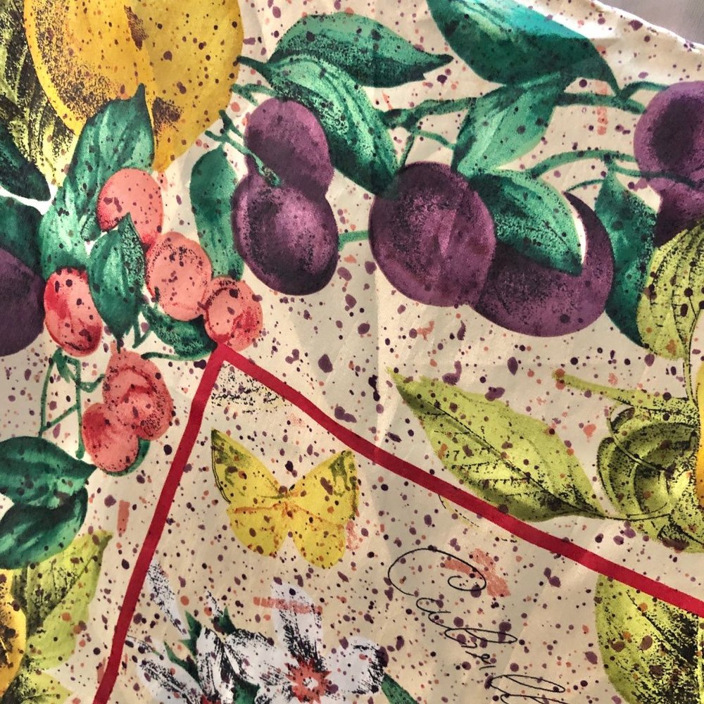 Express Vintage Silk Fruit Scarf - Picture 6 of 10